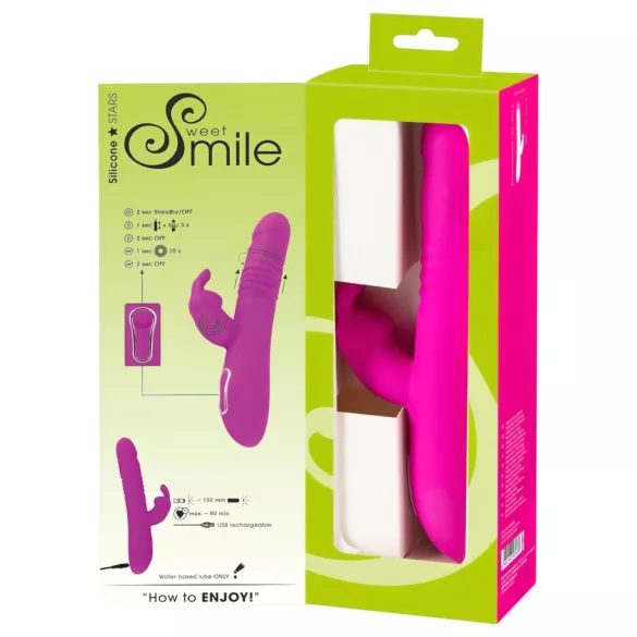 SMILE - rabbit vibrator s klitoralnim nastavkom, rotirajući i potiskujući