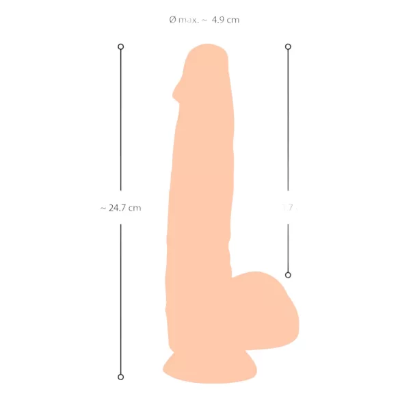 Natute Skin - realistični dildo s kožom - 25 cm - natur