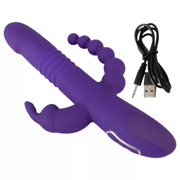 SMILE - vibrator s tri ruke i rotacijom, punjiv - ljubičasti