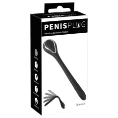   Penis Plug - Vibracijski dilatator za penis - akumulatorski - crni - 1 cm
