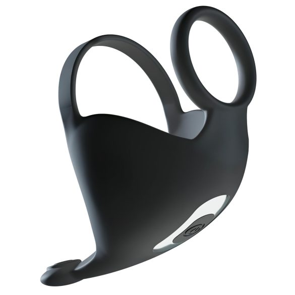 Rebel - penis prsten i vibrator za testise na punjenje - crni