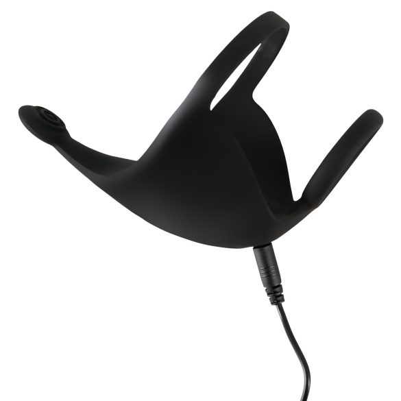 Rebel - penis prsten i vibrator za testise na punjenje - crni