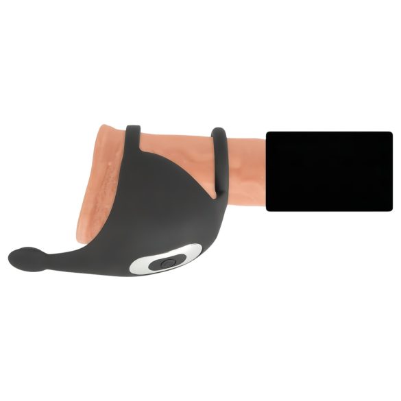 Rebel - penis prsten i vibrator za testise na punjenje - crni