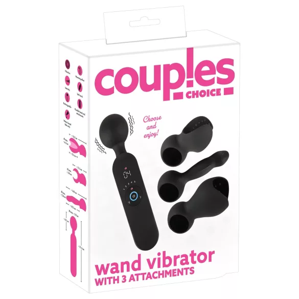 Couples Choice - vibrator za parove s grijanjem - akumulatorski - crni