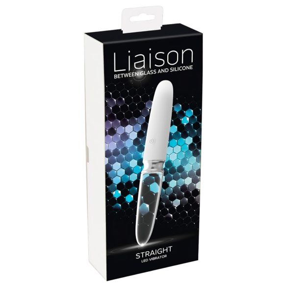 Liaison Straight - punjivi LED vibrator (prozirno-bijeli)