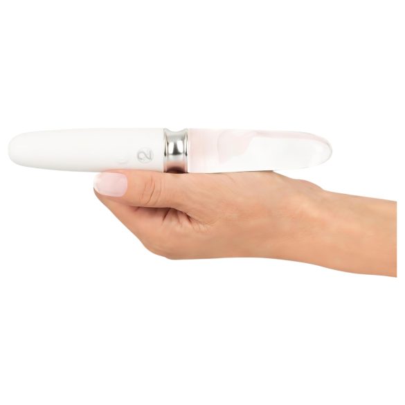 Liaison Straight - akumulatorski LED vibrator (prozirno-bijeli)