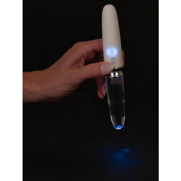 Liaison Straight - akumulatorski LED vibrator (prozirno-bijeli)