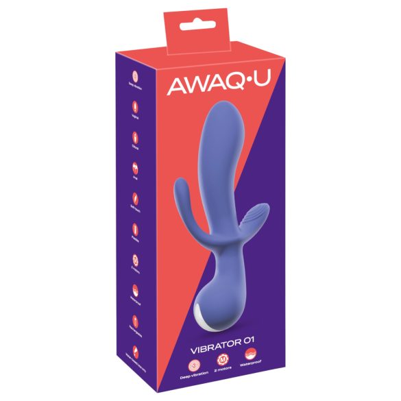 AWAQ.U 1 - punjivi, trostruki vibrator (ljubičasti)