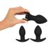 Black Velvet set analnih vibratora - 3 dijela (crni)