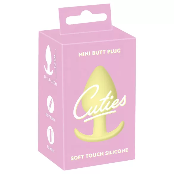 Cuties Mini Butt Plug - analni čepić od silikona - žuti 3,1 cm