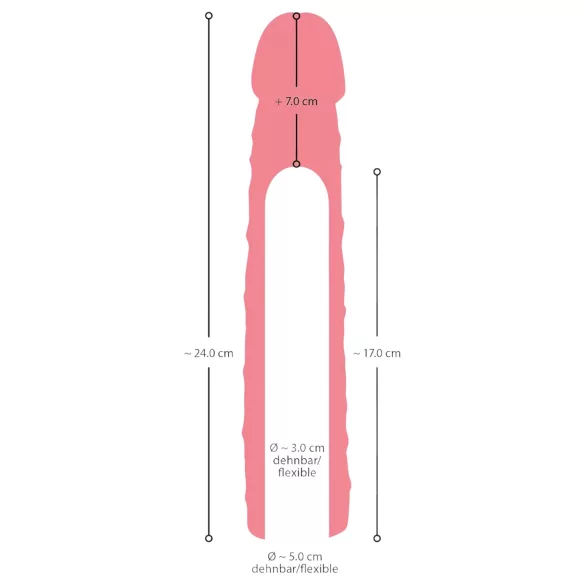 Nature Skin - penis navlaka za produženje i zadebljanje - 24 cm