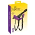 SMILE - dupli strap-on dildo s gaćicama - ljubičasto-crni