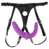 SMILE - dupli strap-on dildo s gaćicama - ljubičasto-crni