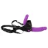 SMILE - dupli strap-on dildo s gaćicama - ljubičasto-crni