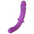 SMILE - dupli strap-on dildo s gaćicama - ljubičasto-crni