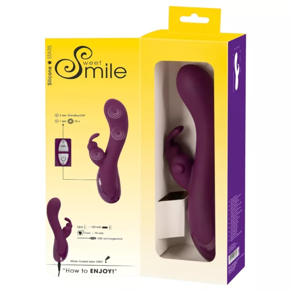 SMILE - vibrator s 3 motora i stimulatorom klitorisa - ljubičasti
