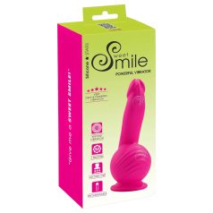   SMILE - vibrator s vakuumskom bazom i 2 motora - punjivi - rozi
