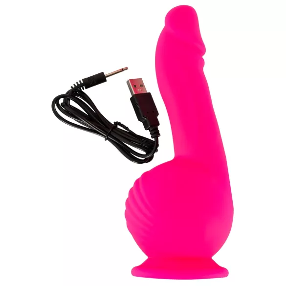 SMILE - vibrator s vakuumskom bazom i 2 motora - punjivi - rozi