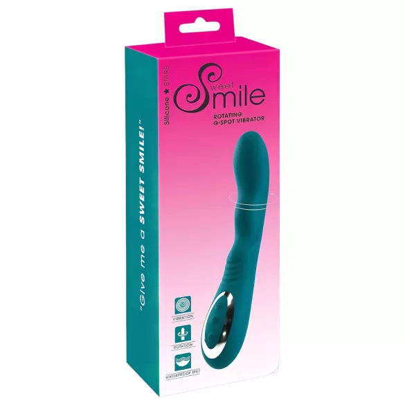 SMILE - G-točka vibrator s rotacijom - vodootporan, punjiv - zeleni