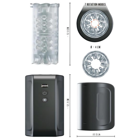 Rebel - vodootporni rotacijski masturbator - crni