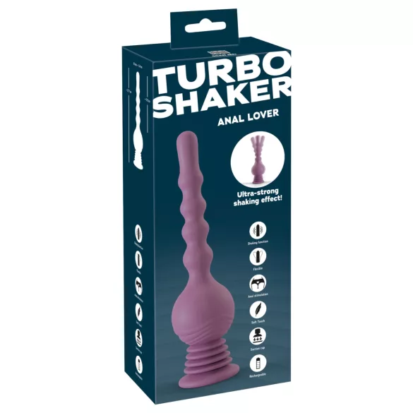 You2Toys - analni vibrator s drškom - silikon, ljubičasta