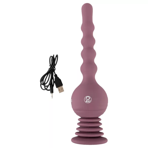 You2Toys - analni vibrator s drškom - silikon, ljubičasta