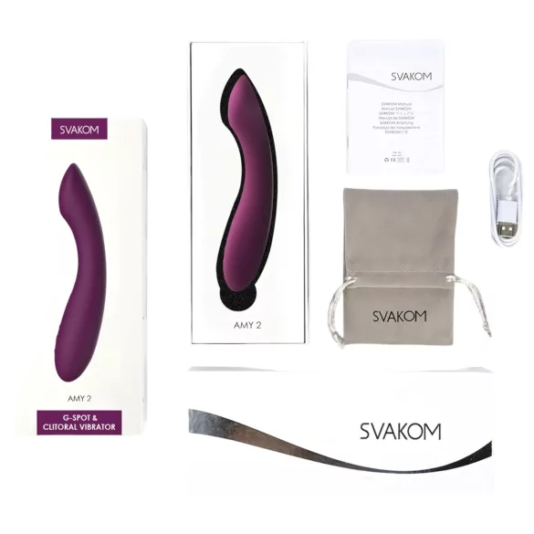 Svakom Amy 2 - punjivi, vodootporni vibrator za G-točku (ljubičast)