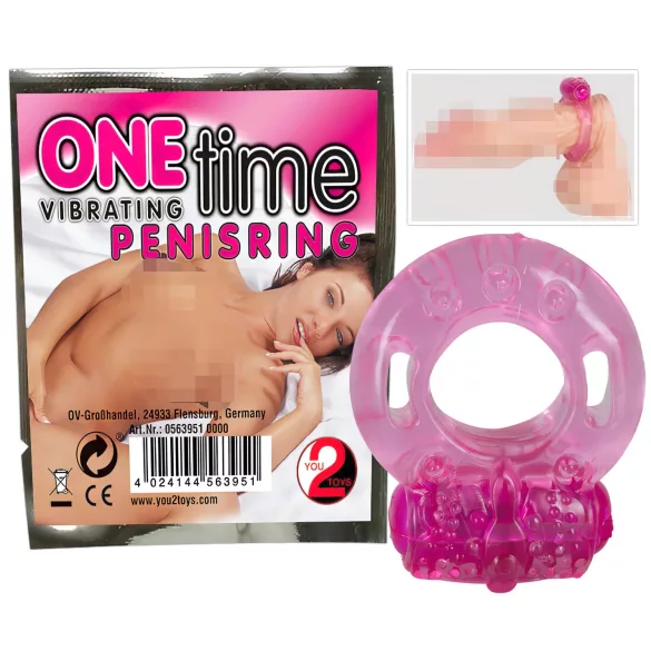 You2Toys - Jednokratni vibracijski prsten za penis (ružičasti)
