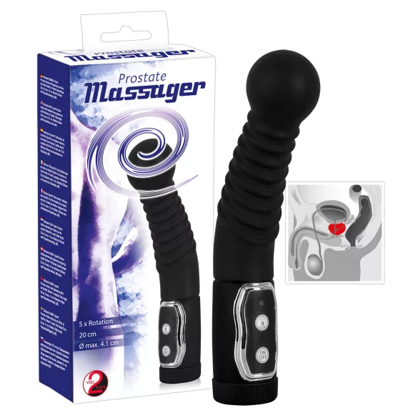 You2Toys - masažer prostate - rotirajući vibrator za prostatu - crni