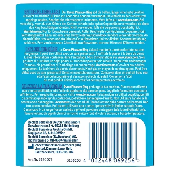 Durex Pleasure Ring - penisni prsten - prozirni