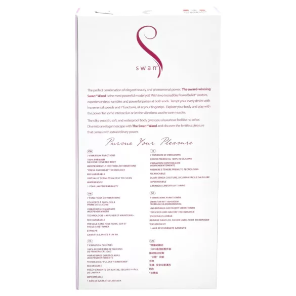 The Swan Wand - masažer vibrator na baterije - roza