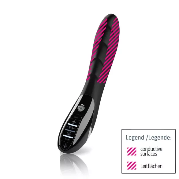 mystim Sizzling Simon - elektro vibrator - crni silikon