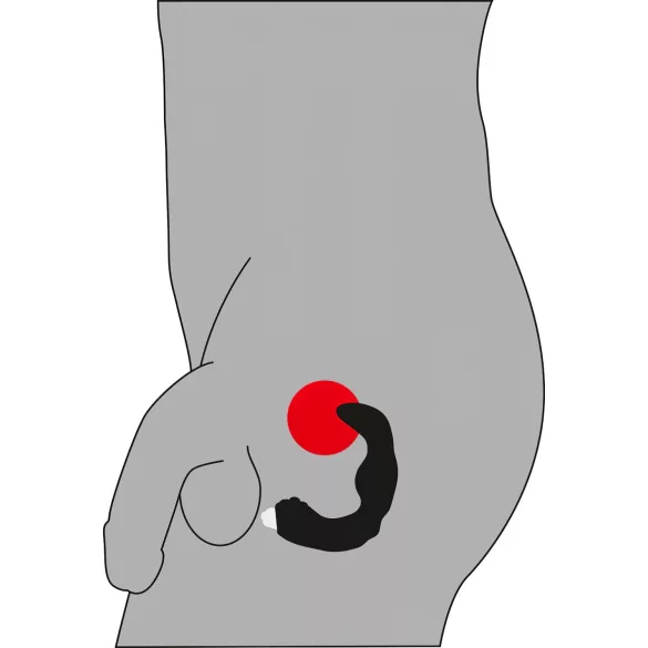 Rebel - vibrator za prostatu zakrivljeni - crni