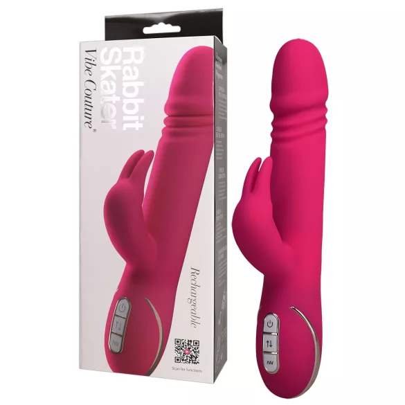Vibe Couture - Rabbit vibrator s lupanjem - zečji, ružičasti