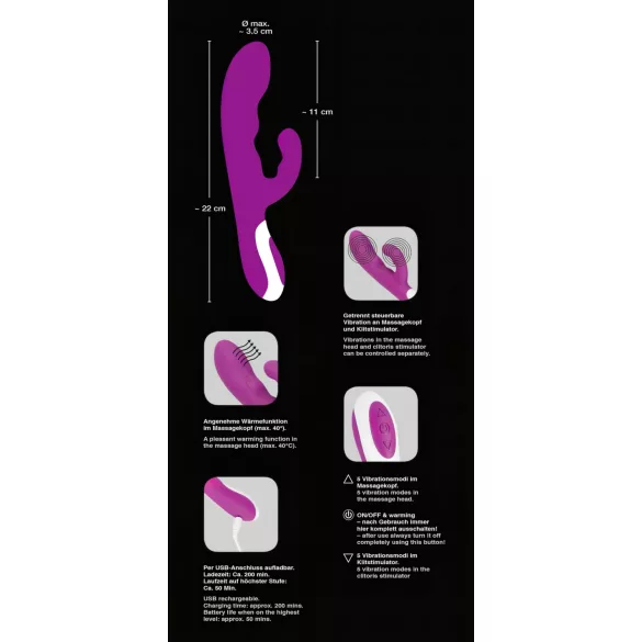 Javida - vibrator za klitoris s grijanjem - silikon - roza