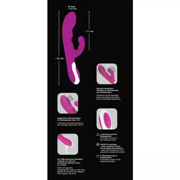 Javida - vibrator za klitoris s grijanjem - silikon - roza
