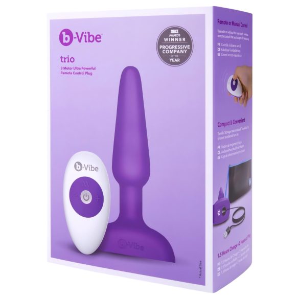 b-Vibe trio - 3-motorni analni vibrator (ljubičasti)