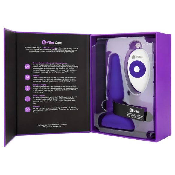 b-Vibe trio - 3-motorni analni vibrator (ljubičasti)