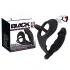 Black Velvets - analni vibrator s prstenom za penis i testise - crni