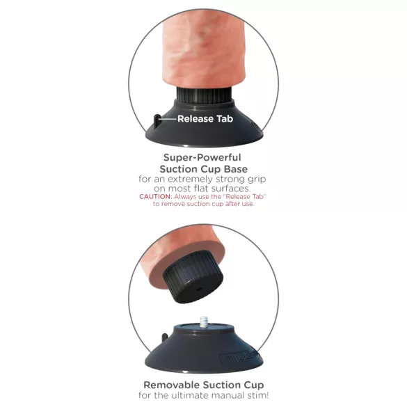 King Cock - Vibrator s vakuumskom bazom - 18 cm - prirodno