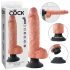 King Cock - Vibrator s vakuumskom čašom - 25 cm - prirodna boja