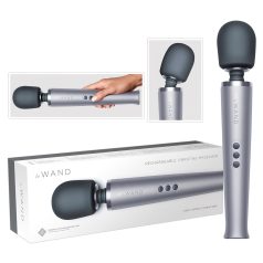   le Wand - masažer vibrator na baterije - ekskluzivan srebrni silikon
