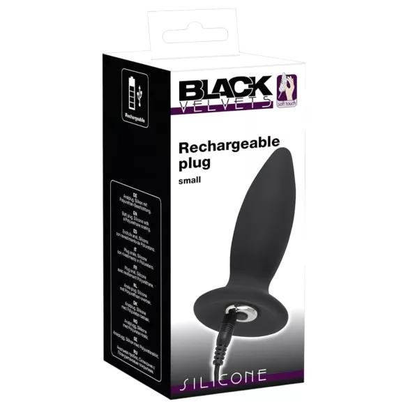 Black Velvets - analni vibrator za početnike na punjenje - mali - crni