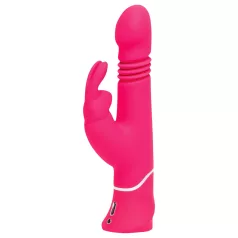   Happyrabbit Thrusting - vibrator za g-točku i klitoris s baterijom - rozi
