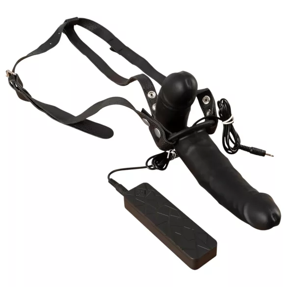 Double Thruster - strap-on dvostruki vibrator - crni