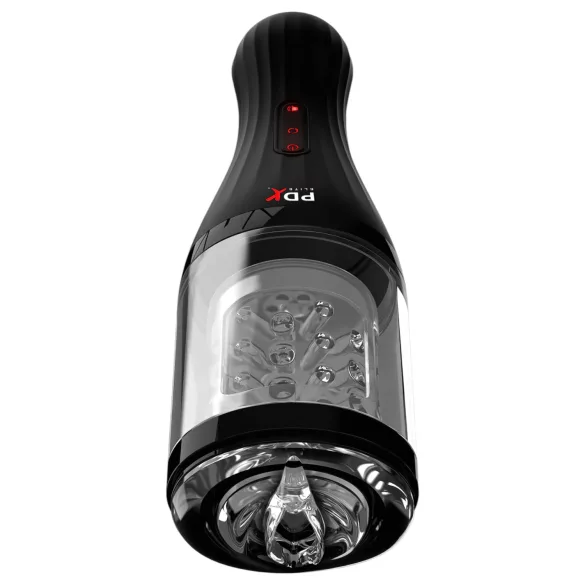 PDX Elite - masturbator za muškarce - rotirajuća funkcija - prozirno/crno