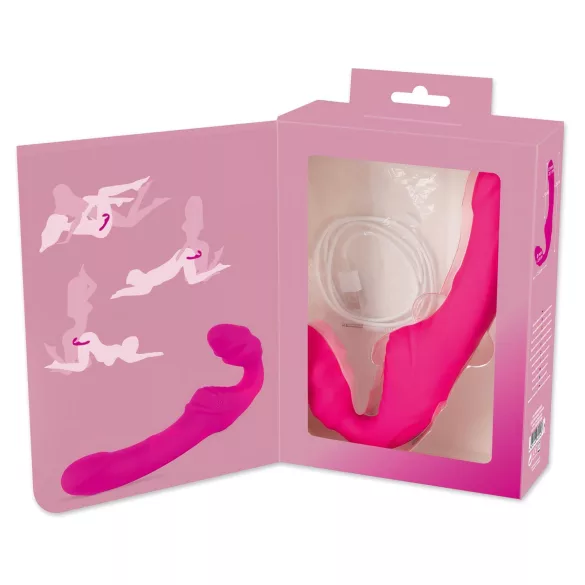 You2Toys - Double2Teaser - pripadajući vibrator bez remena (rozi)