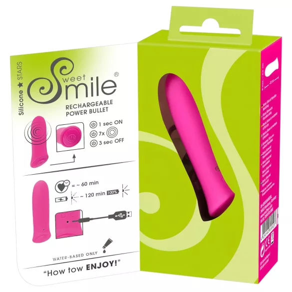 SMILE - mini vibrator s jakom vibracijom - punjivi, pink