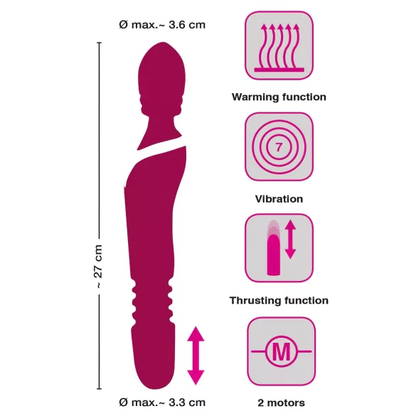 Javida Thrusting - vibrator masažer 3u1 - crveni