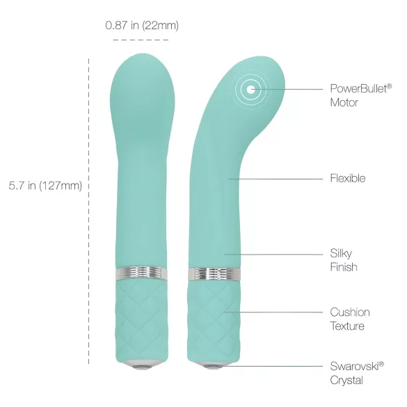 Pillow Talk Racy - vibrator za G-točku - uski, punjivi - tirkiz